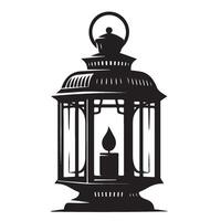 an illustration of a lantern with a candle inside vector