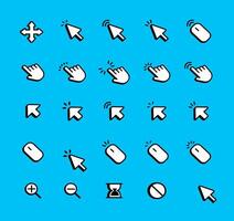 tHE NEW Computer mouse click cursor gray arrow icons set and loading icons. Cursor icon. vector