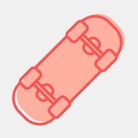 Icon skateboard. Sports elements. Icon in two tone style. vector