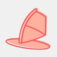 Icon wind surfing. Sports elements. Icon in two tone style. vector