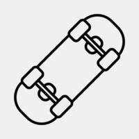 Icon skateboard. Sports elements. Icon in line style. vector