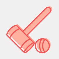 Icon croquet. Sports elements. Icon in two tone style. vector