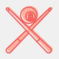 Icon pool game. Sports elements. Icon in two tone style. vector