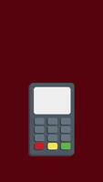 Animated debit transaction failed icon for shopping. Displays error, cross mark, and declined message. Ideal for finance, e-commerce, and digital payment themes in motion graphics and UI design. video