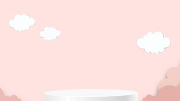 Minimalist gray podium set against a mauve background. A sleek, modern space perfect for product displays, branding, and presentations. Ideal for ads, showcases, and contemporary aesthetics. video