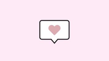 A red heart animation combined with a chat icon, symbolizing love, communication, and social connection. Ideal for messaging apps, romantic themes, social media engagement. Smooth looped animation. video