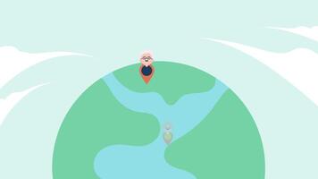 Animated Earth with diverse people surrounding it, global unity for World Population Day. A vibrant and engaging animation representing humanity, growth, awareness of population related issues. video