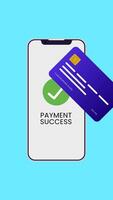 an Animated debit transaction success icon for shopping. payment confirmation, checkmark, and receipt. Perfect for finance, e-commerce, digital payment themes in motion graphics and UI design. video