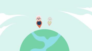 Animated Earth with diverse people surrounding it, global unity for World Population Day. A vibrant and engaging animation representing humanity, growth, an awareness of population related issues video