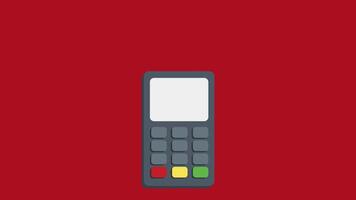 Animated debit transaction failed icon for shopping. Displays error, cross mark, and declined message. Ideal for finance, e-commerce, and digital payment themes in motion graphics and UI design video
