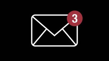 Animated new message notification with a smooth pop up effect. for chat apps, email alerts, and social media notifications. animation to indicate incoming messages on any digital platform. video