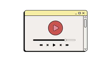 Animated red play button icon with a smooth click effect. Ideal for media, streaming, and content visuals. Represents start, playback, and entertainment interaction in digital platforms. video