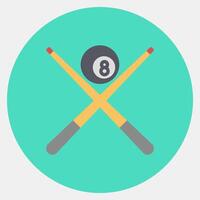 Icon pool game. Sports elements. Icon in color mate style. vector