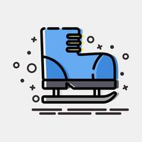 Icon ice skating. Sports elements. Icon in MBE style. vector
