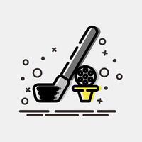 Icon golf. Sports elements. Icon in MBE style. vector
