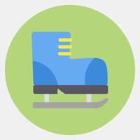 Icon ice skating. Sports elements. Icon in color mate style. vector