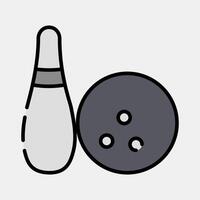 Icon bowling. Sports elements. Icon in filled line style. vector