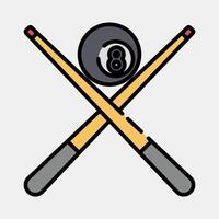 Icon pool game. Sports elements. Icon in filled line style. vector