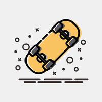 Icon skateboard. Sports elements. Icon in MBE style. vector