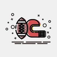 Icon american football. Sports elements. Icon in MBE style. vector