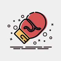 Icon boxing. Sports elements. Icon in MBE style. vector