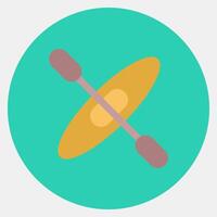 Icon kayak. Sports elements. Icon in color mate style. vector