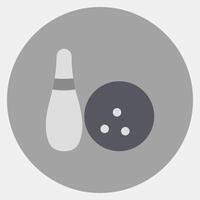 Icon bowling. Sports elements. Icon in color mate style. vector