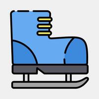 Icon ice skating. Sports elements. Icon in filled line style. vector