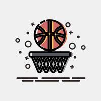 Icon basketball. Sports elements. Icon in MBE style. vector