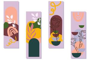 Spring floral templates set vector