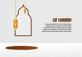 Eid Mubarak illustration with white background for your product presentation. vector