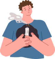 Man lost hope and grieving, feeling devastation or loneliness, holding extinguished candle in front of chest. Guy lost hope due to problems in personal life and betrayal from girlfriend png