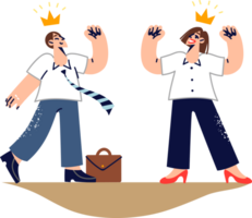 Narcissistic managers with crowns over heads feel own importance due to superiority over colleagues. Narcissistic people experience self-centered lifestyle due to lack of empathy for co-workers png