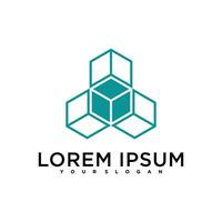 simple cube or box logo icon design vector