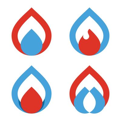 The fire and oil gas energy logo design concept is modern and simple