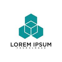 Abstract cube logo design vector