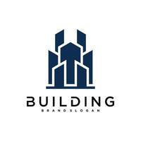 Simple building and construction logo design. Construction, apartment and architect vector