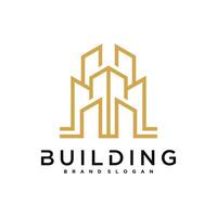 Simple building construction logo design vector