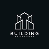 Building construction logo design. Construction, apartment and architect symbols vector