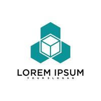 Simple cube or box logo design vector