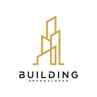 Simple building construction logo design. Construction, apartment and architect symbols vector