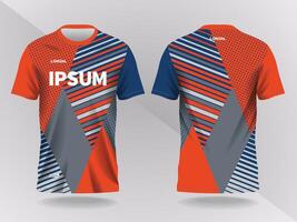 orange and blue abstract background and pattern for sport jersey design and mockup vector
