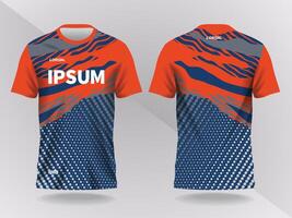 orange and blue modern abstract background and pattern for sport jersey design and mockup vector