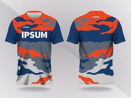 camo orange and blue abstract background and pattern for sport jersey design and mockup vector
