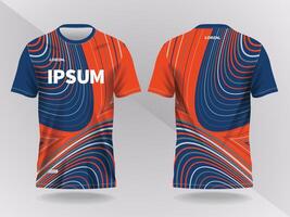 round lines orange and blue abstract background and pattern for sport jersey design and mockup vector