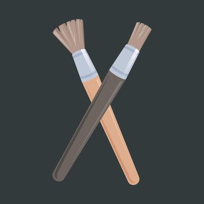 drawing brush tool with flat design.