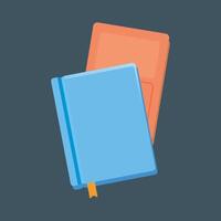 two book with different color in flat design. vector