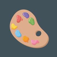 oil color paste palette tool with flat design. vector