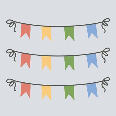 festive flat in outline flat design