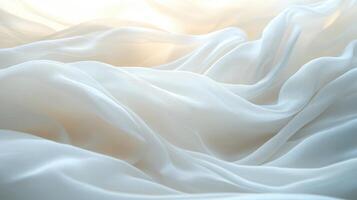 Soft white fabric drapes, light background, texture, wedding design photo